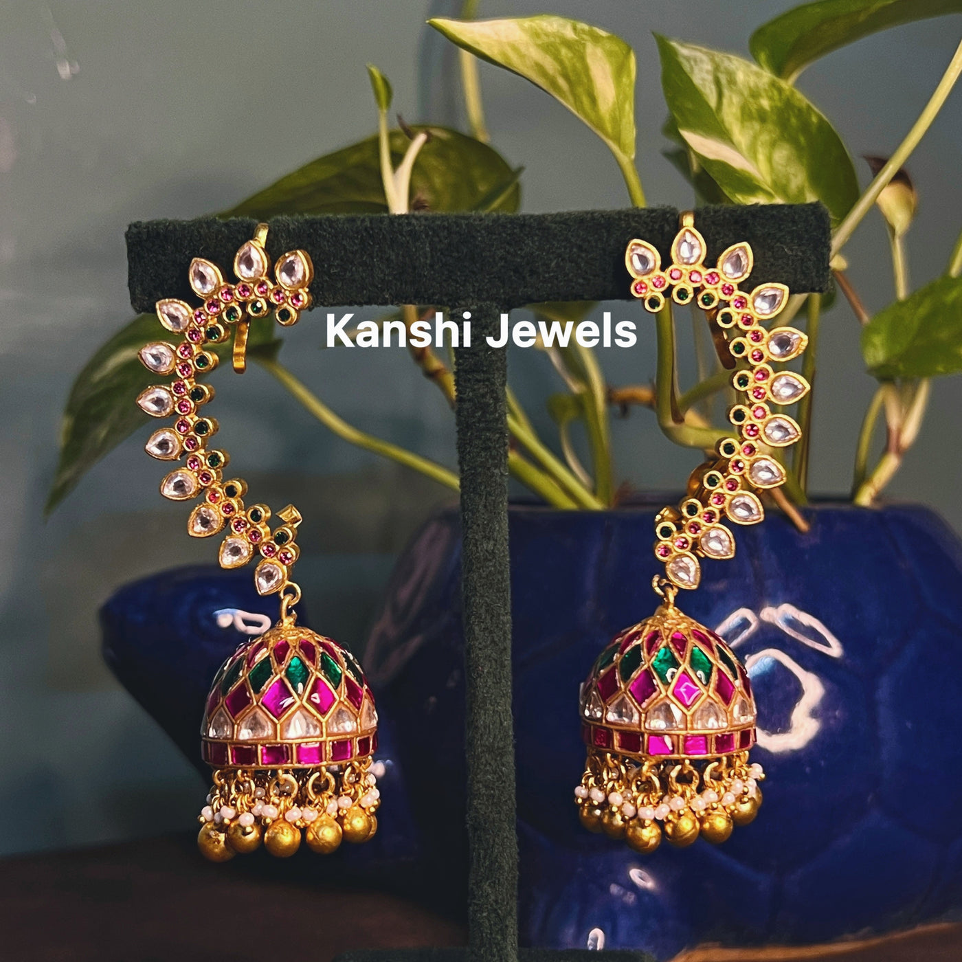 Jadau Kundan earcuff Jhumkas