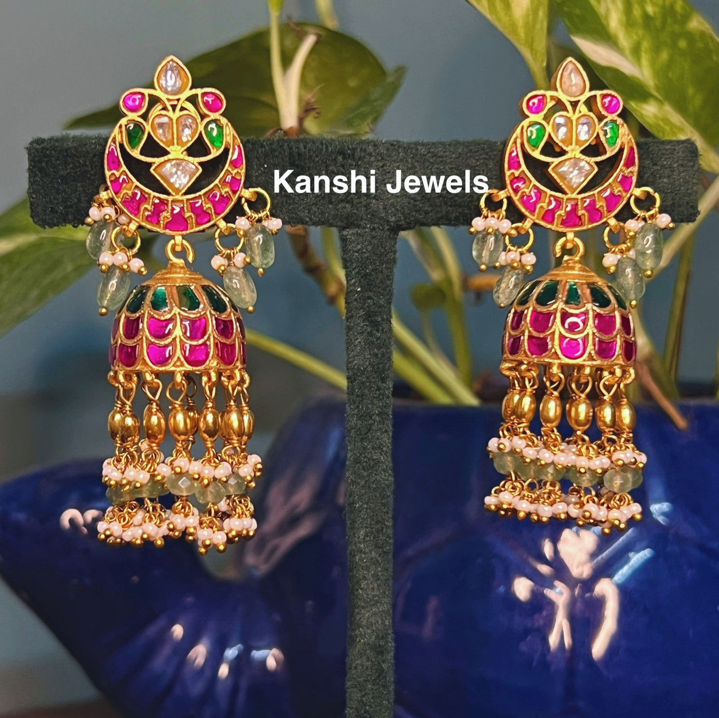 Jadau Kundan Jhumkas