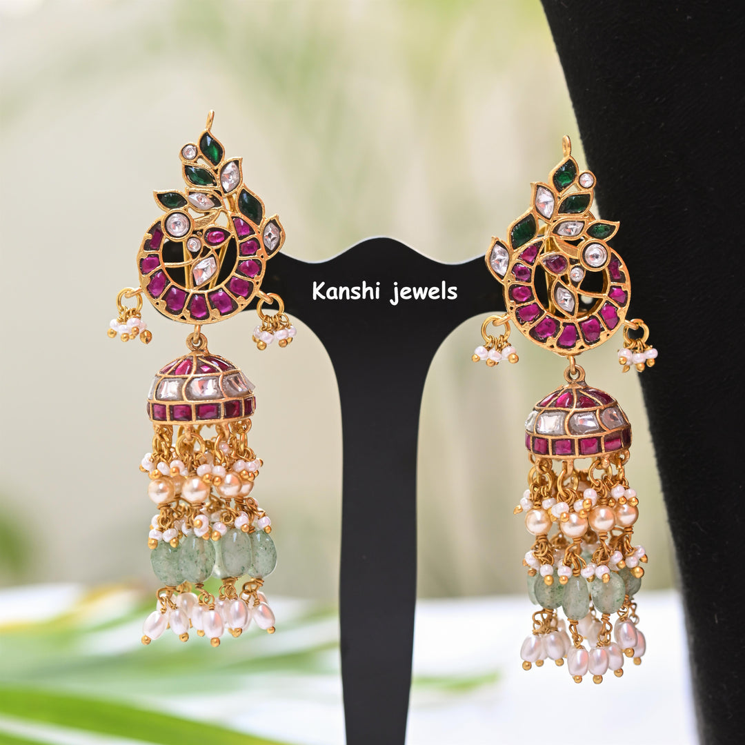 Jadau Kundan earrings by Kanshi Jewels,
Dulhan Kundan earrings,
Traditional Jadau earrings design,
Handcrafted Kundan earrings set,
Gold Jadau earrings for wedding,
Jadau Kundan earrings,
Kundan jhumka earrings,
