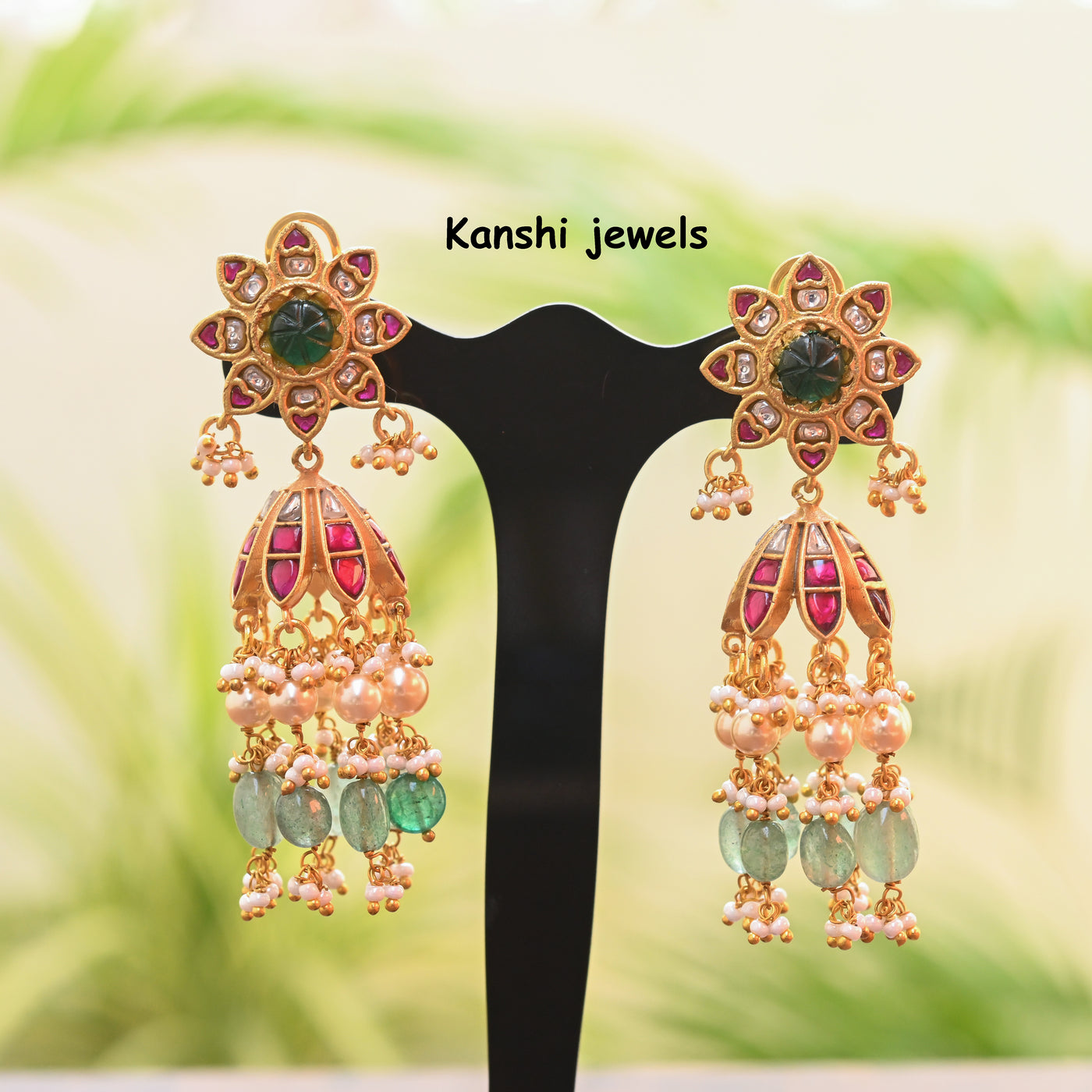 Jadau Kundan Jhumkas