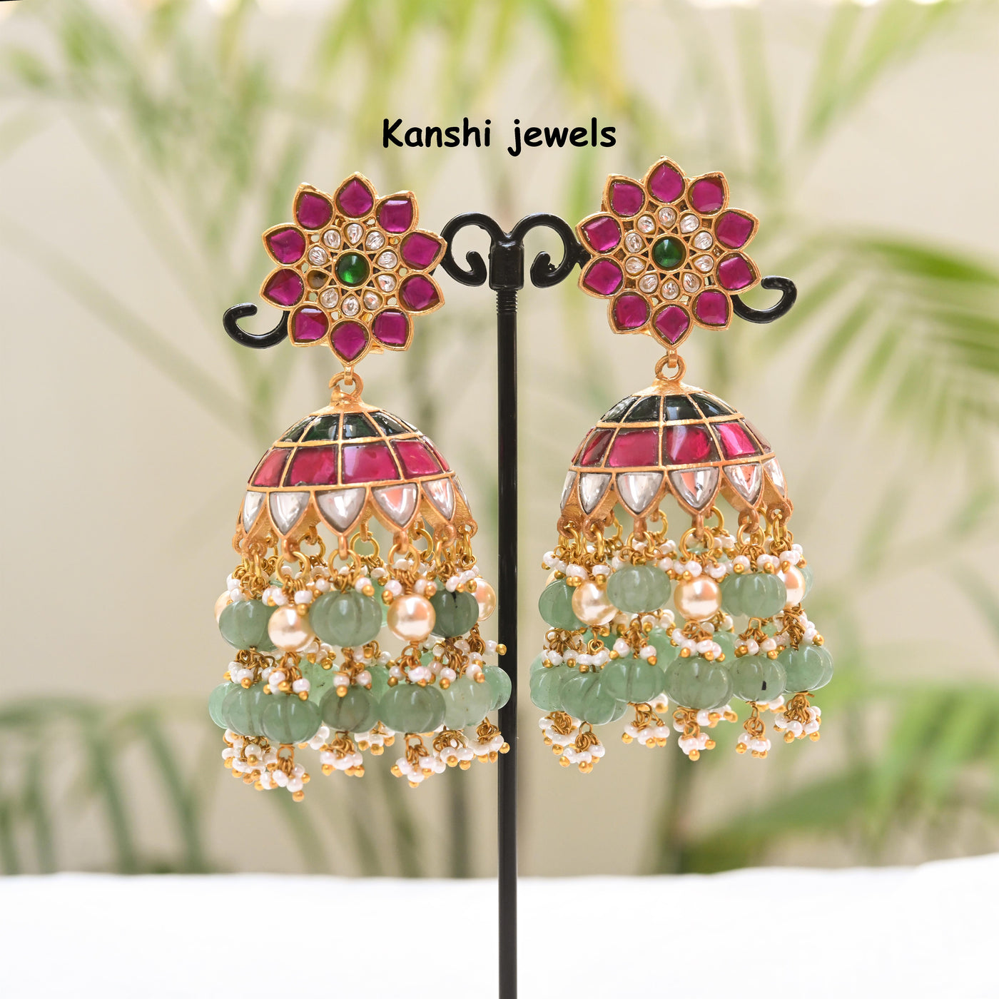 Jadau Kundan Jhumkas