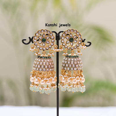 Jadau Kundan Jhumkas