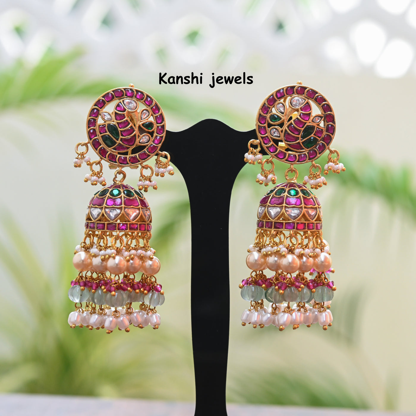 Jadau Kundan Jhumkas