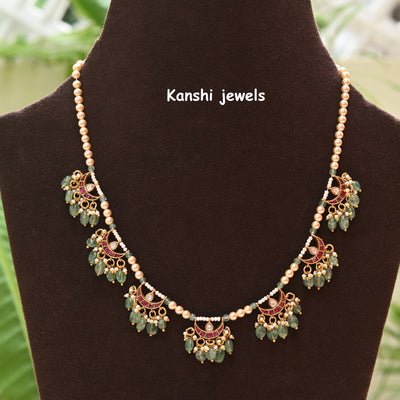 Jadau kundan pearl necklace