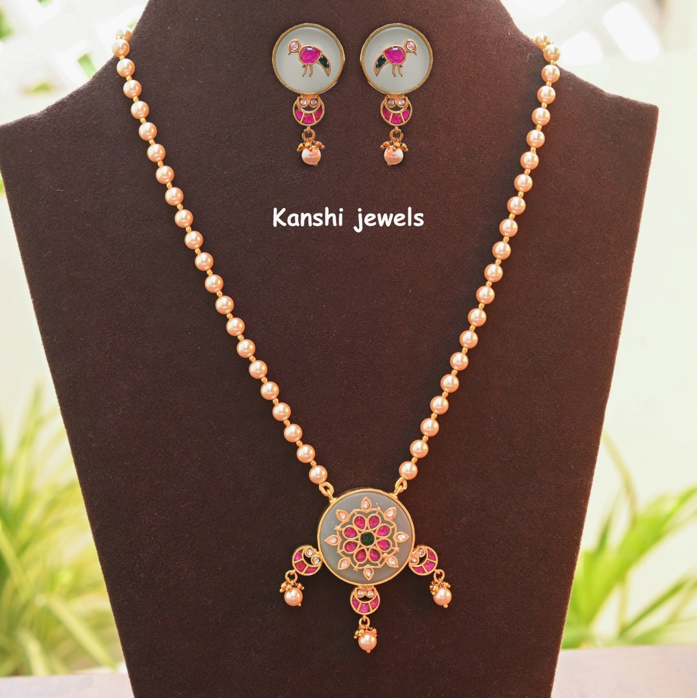 Jadau Kundan Pearl Necklace earring set