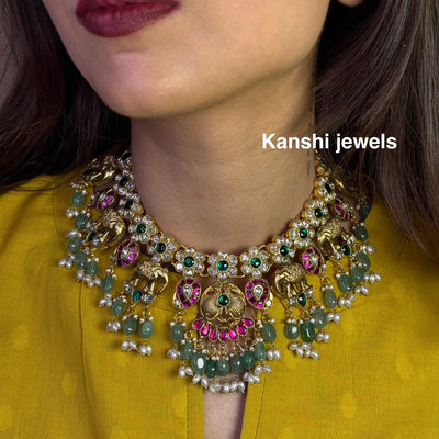 Jadau Nakashi Necklace