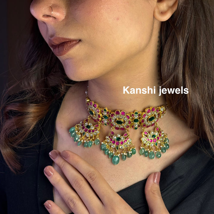 Kanshijewels , dulhan necklace , chokar necklace, kundan necklace, jadau necklace,  kanshi jewellery