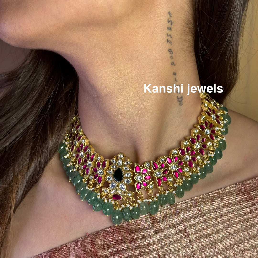 Kanshijewels , dulhan necklace , chokar necklace, kundan necklace, jadau necklace,  kanshi jewellery