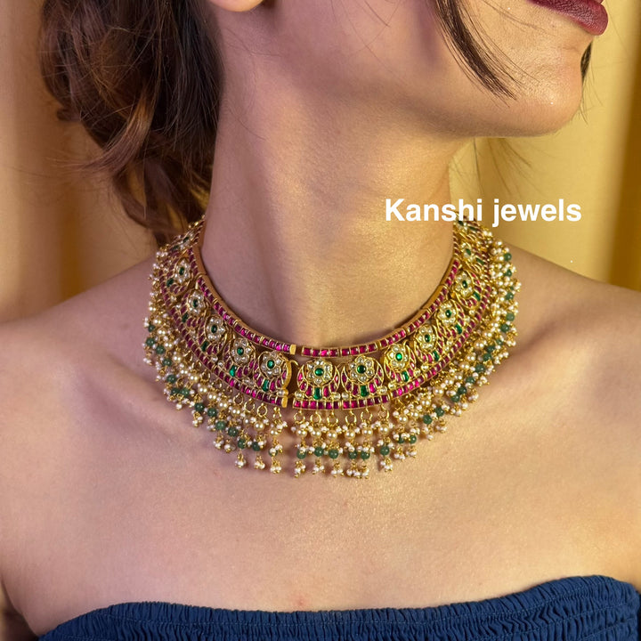 Kanshijewels , dulhan necklace , chokar necklace, kundan necklace, jadau necklace,  kanshi jewellery