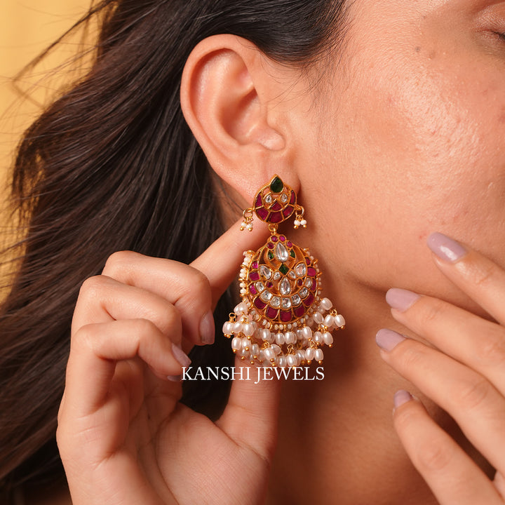 Jadau pearl earrings