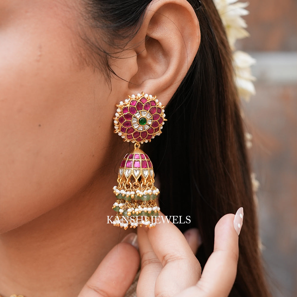 Elegant jadau dulhan jhumkas
