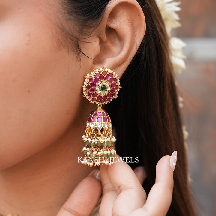 Elegant jadau dulhan jhumkas