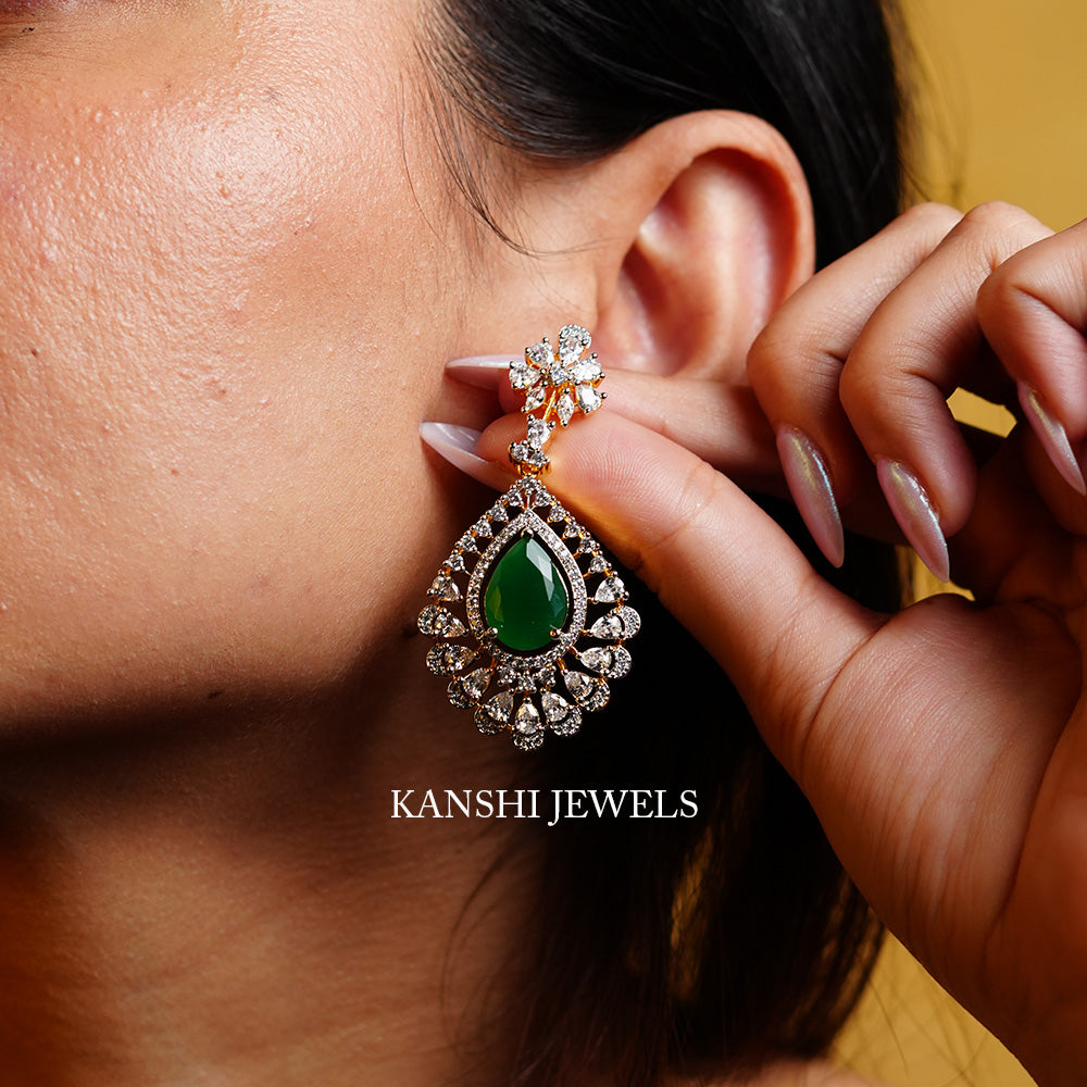 Elegant diamond look earrings