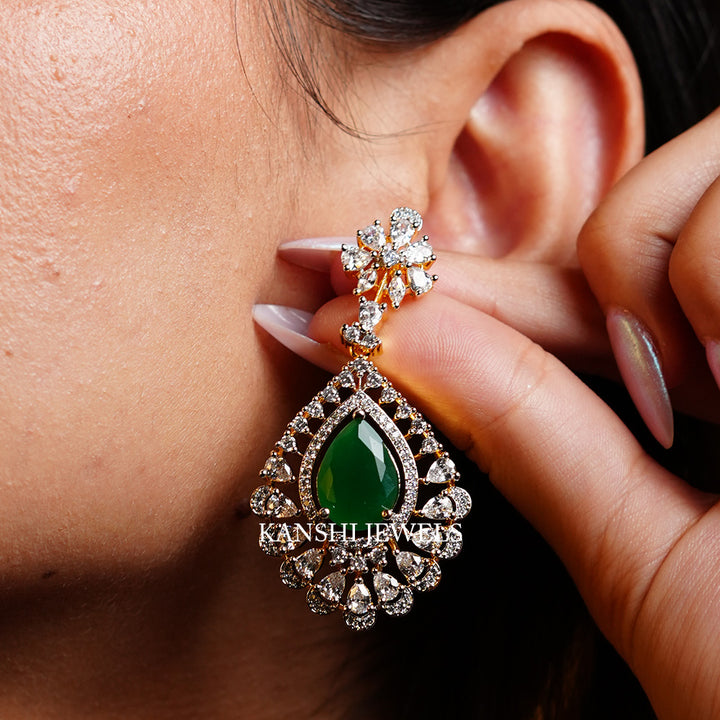 Elegant diamond look earrings