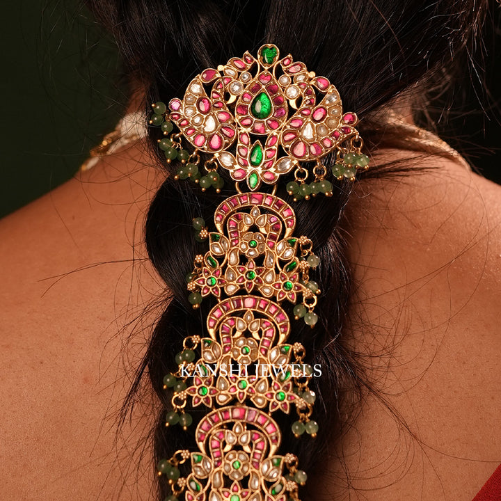 Dulhan bridal jadau hair choti