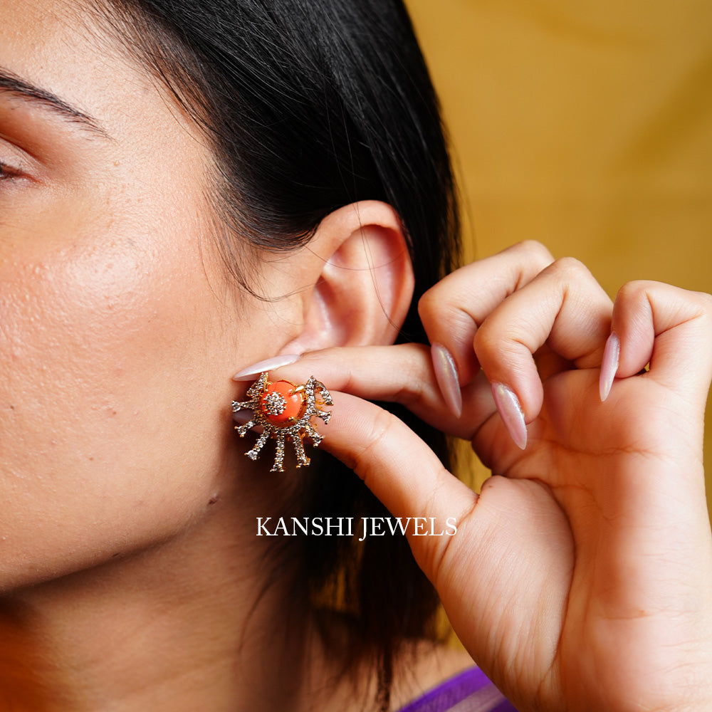 Designer coral cz danglers