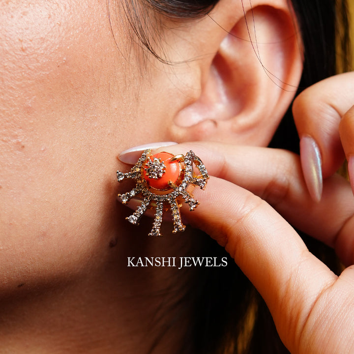 Designer coral cz danglers