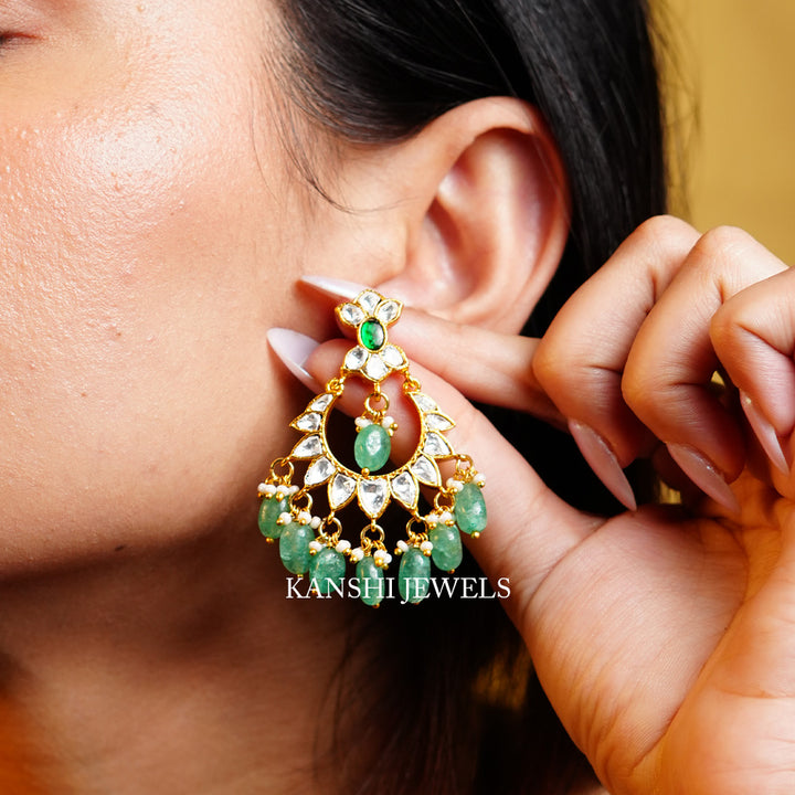 Elegant mossanite dulhan chandbali