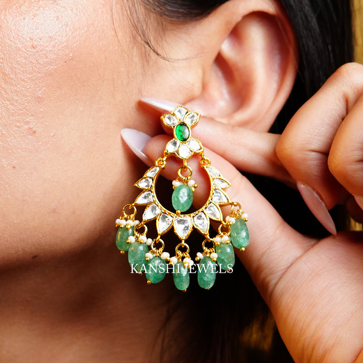 Elegant mossanite dulhan chandbali
