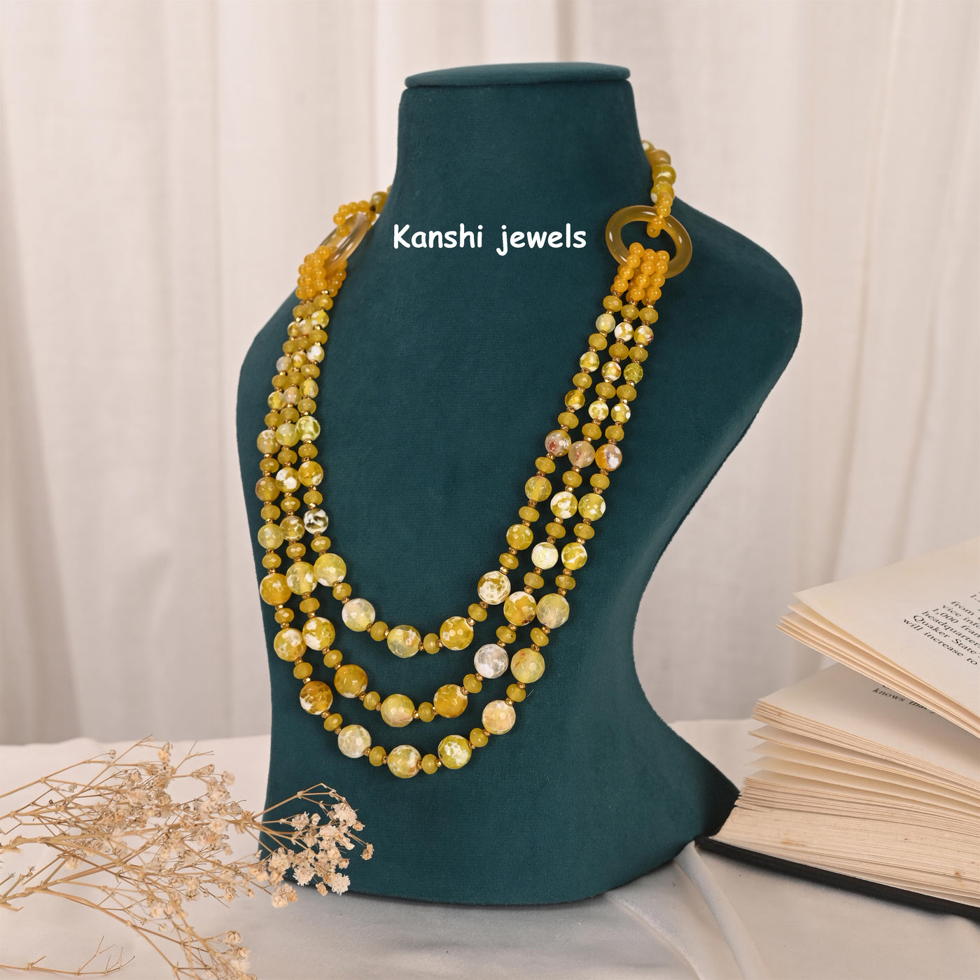 Yellow fashion necklace