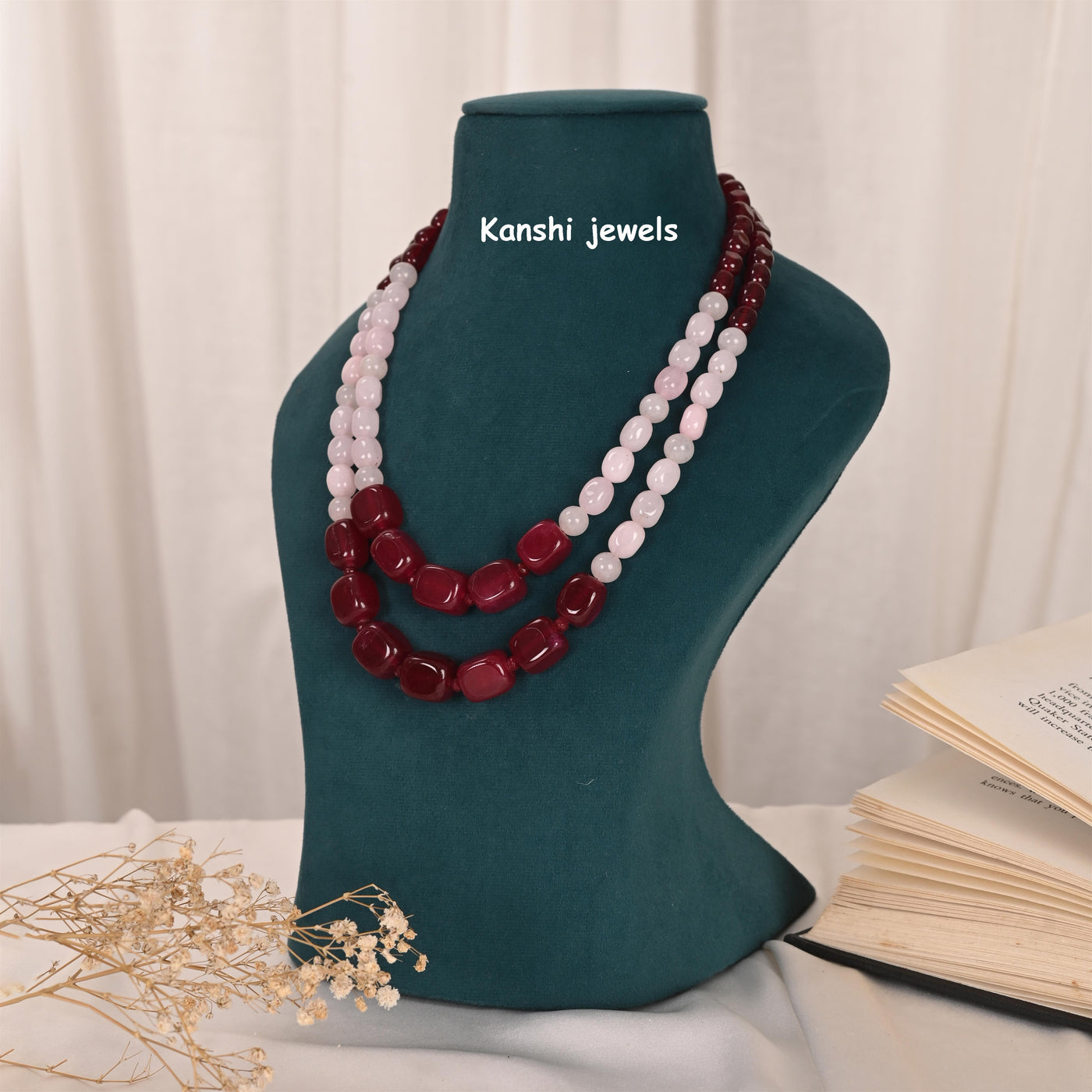 Quartz ruby necklace