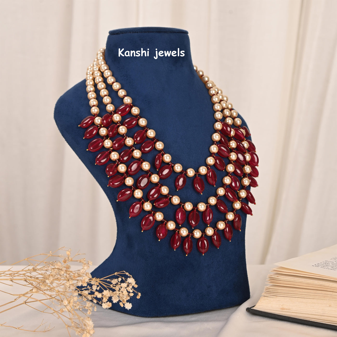 Swaroski ruby rani necklace