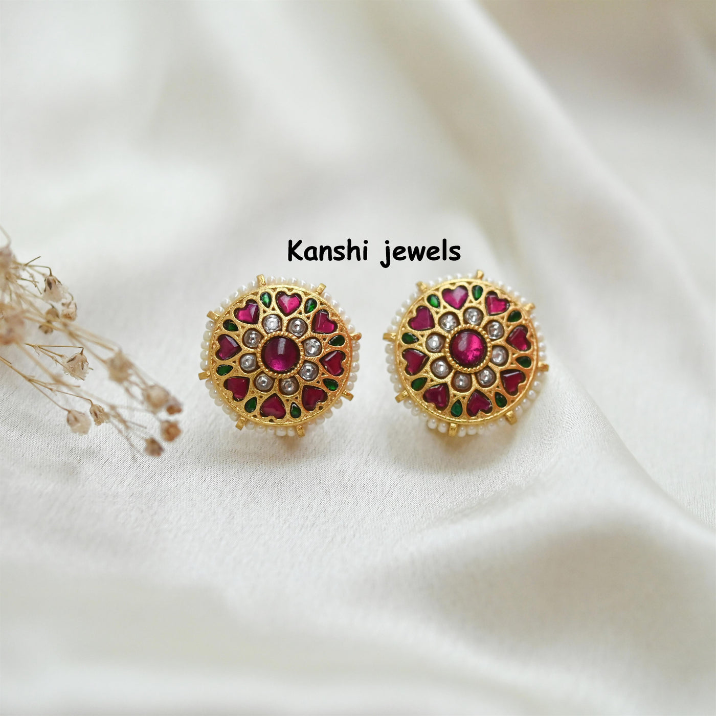 Jadau Kundan Stud Earrings