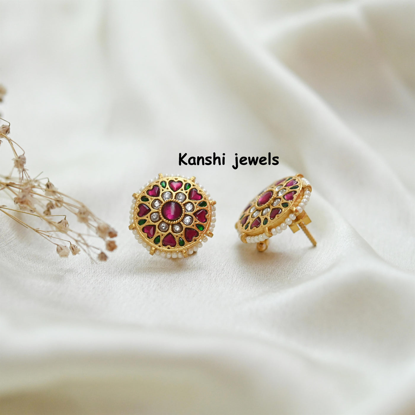 Jadau Kundan Stud Earrings