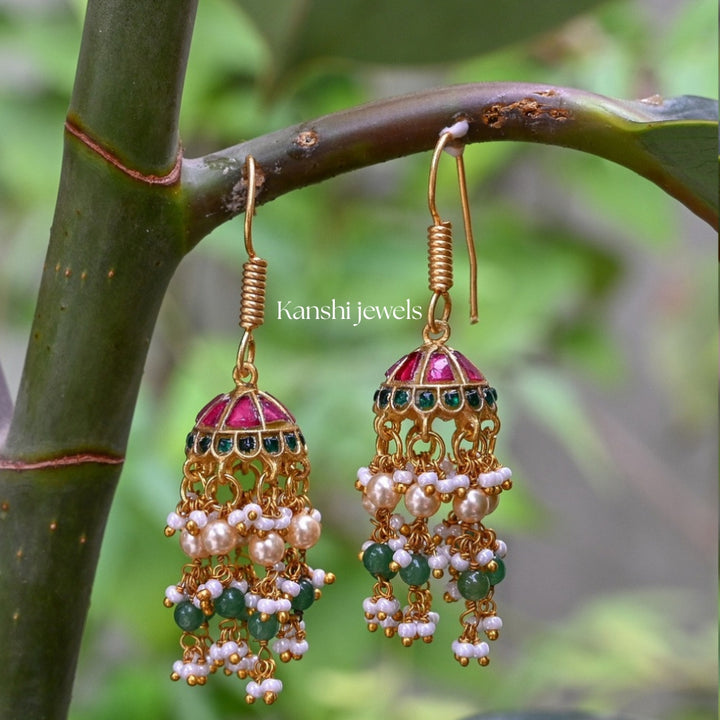Classic jadau earrings