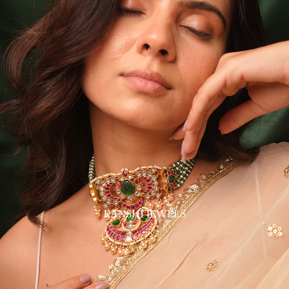 Kundan chokar necklace
