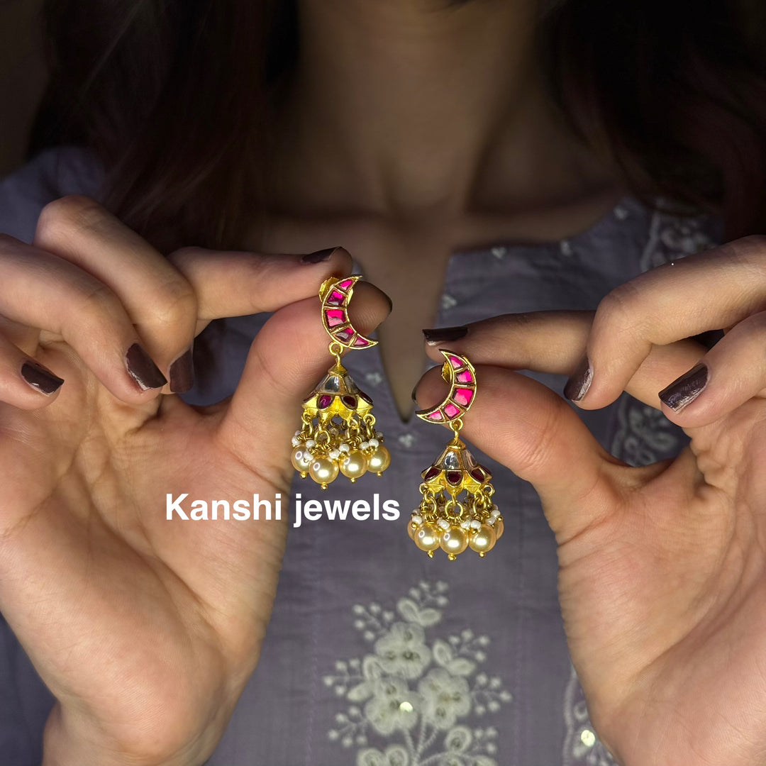Moon fusion Jhumkas