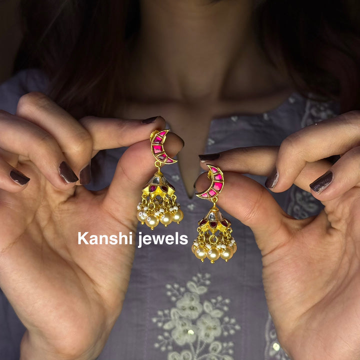 Moon fusion Jhumkas