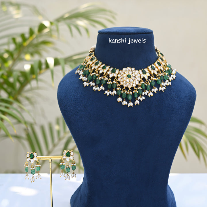 Mossanite necklace and earrings set