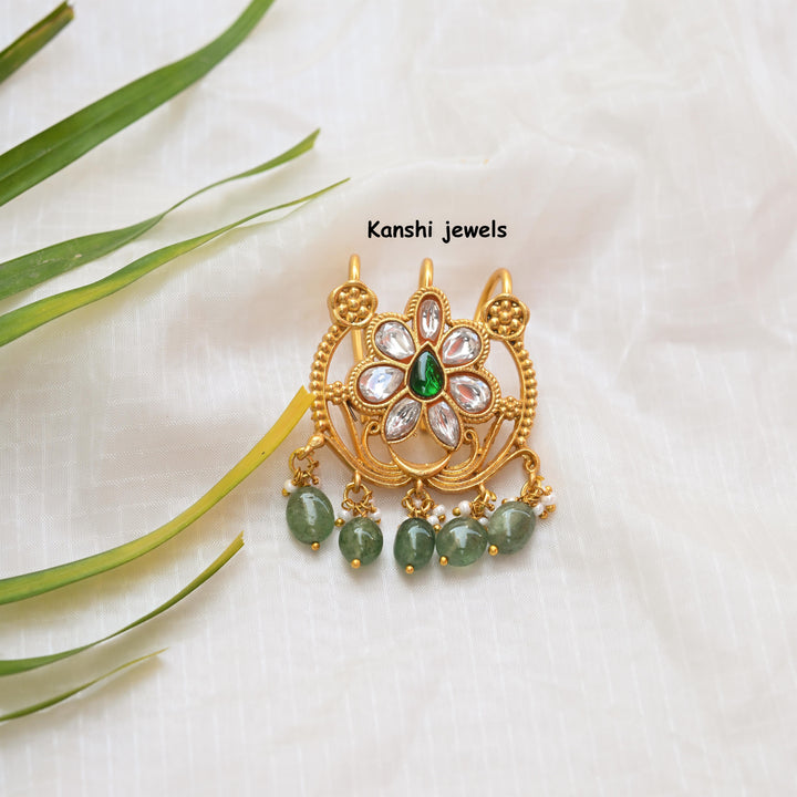 Jadau Nakashi Hair Pin  by Kanshi Jewels, Dulan Hair Pin