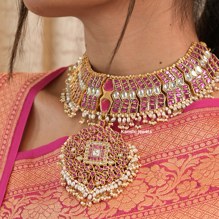 Rani Jadau Kundan Necklace Haram