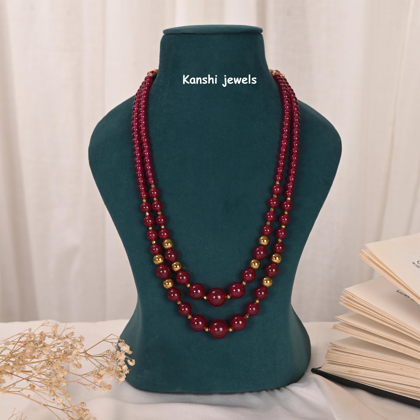 Ruby golden necklace