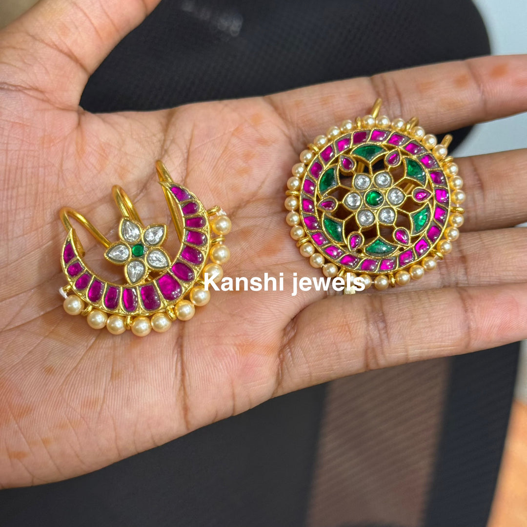 Sun and Moon Hair Accessory  by  Kanshi Jewel, Dulhan Ear Cuffs