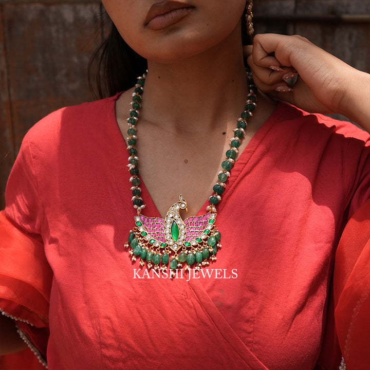 Traditional eagle peacock pendant pumpkin chain necklace