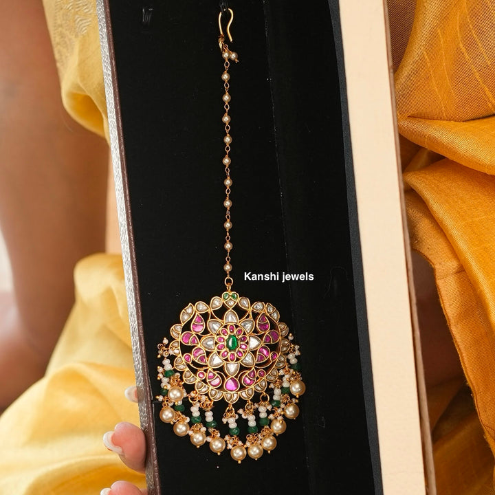 Classic handwork exclusive pearls maangtika