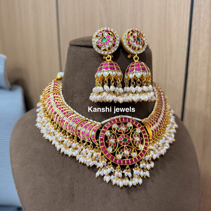 Jadau Rice Pearls Rani Haram Set