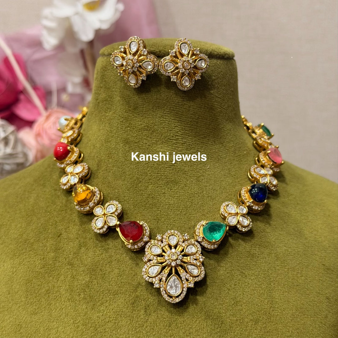 Most classic navratan polki set