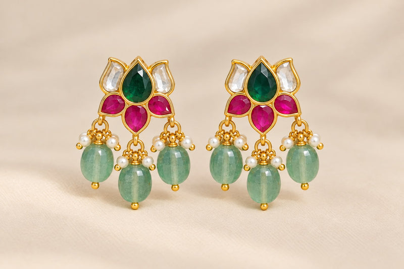 Lotus Jadau Studs