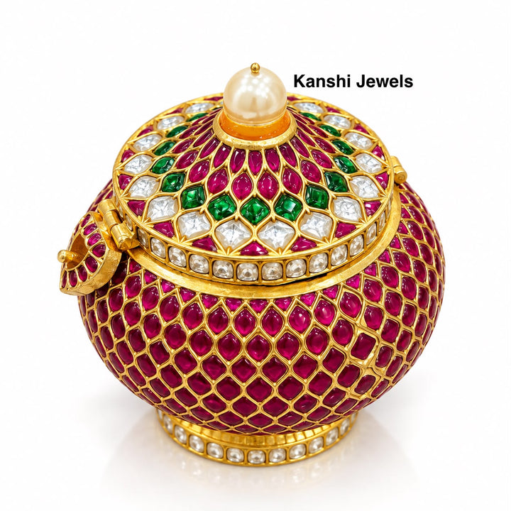 Jadau Handwork Sindoor Dibbi