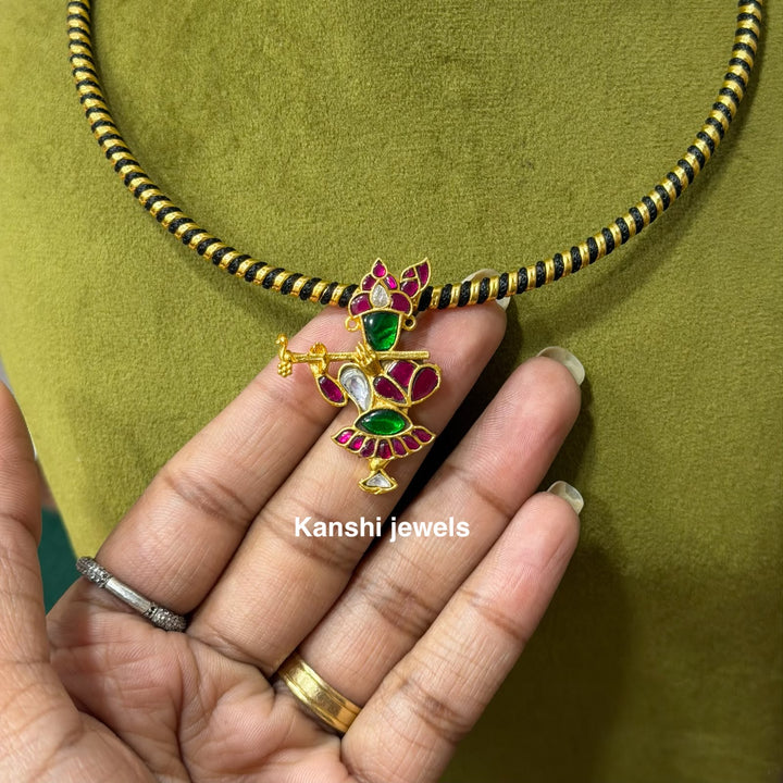 Super Elegant Krishna Pendant With Detachable Hasli