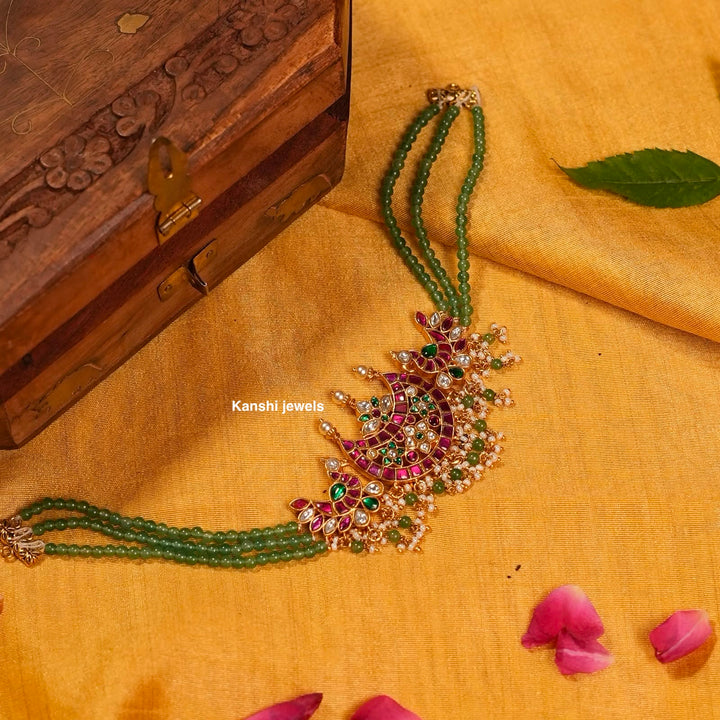 Handcut Jadau Gold Look Emerald Chokar