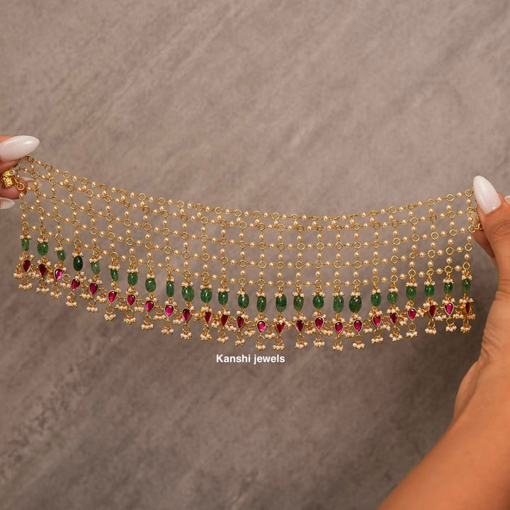 Classic swaroski pearls kundan fusion necklace chokar