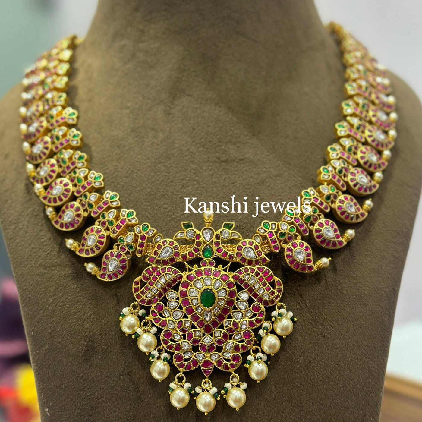 Buy jadau kundan mango haram Kanshi Jewels1