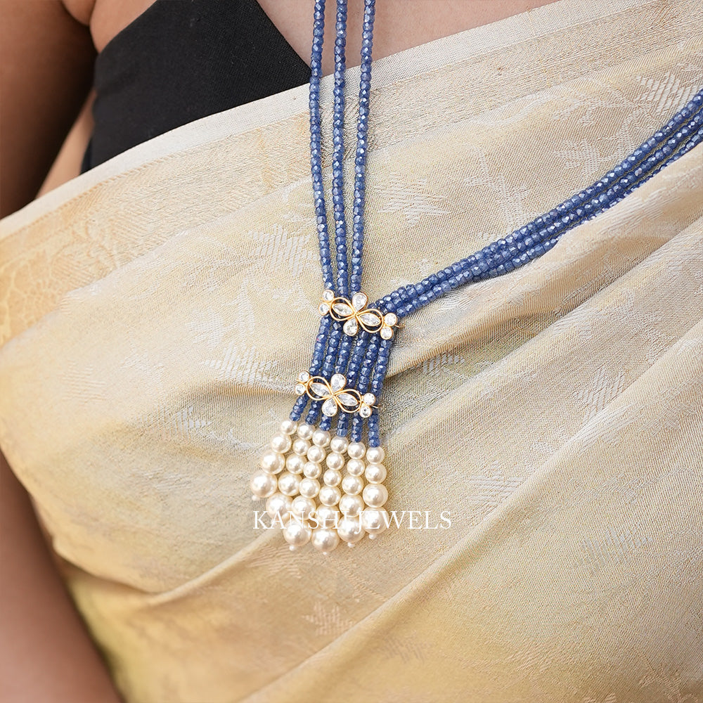 Blue cutting necklace
