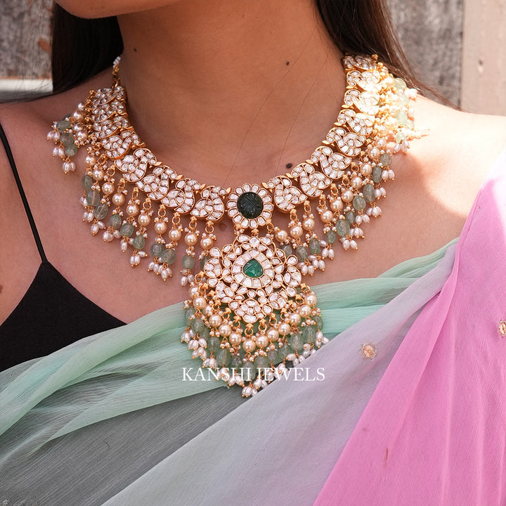 classic dulhan mossanite necklace