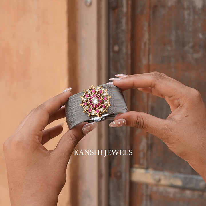 Western yet traditional jadau bracelet